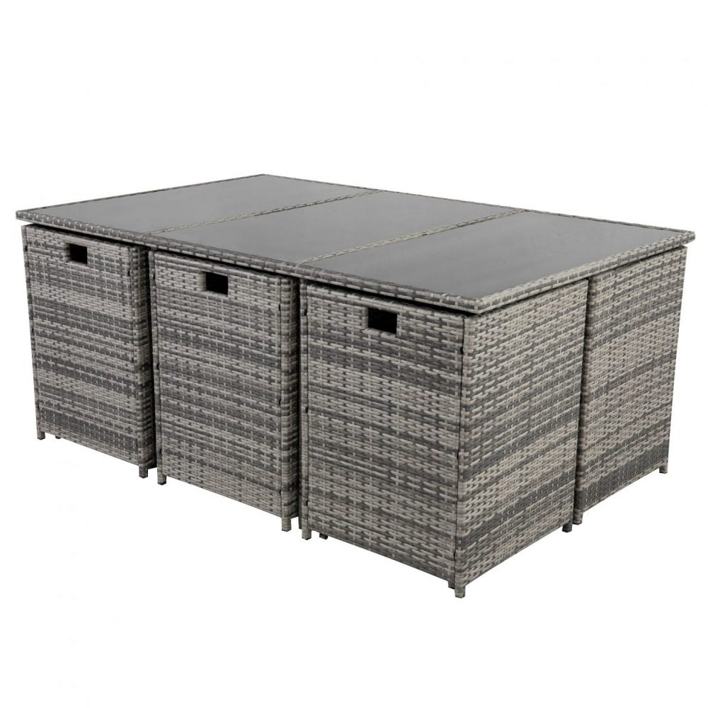 Bali 11 Piece Outdoor Dining Set – Grey