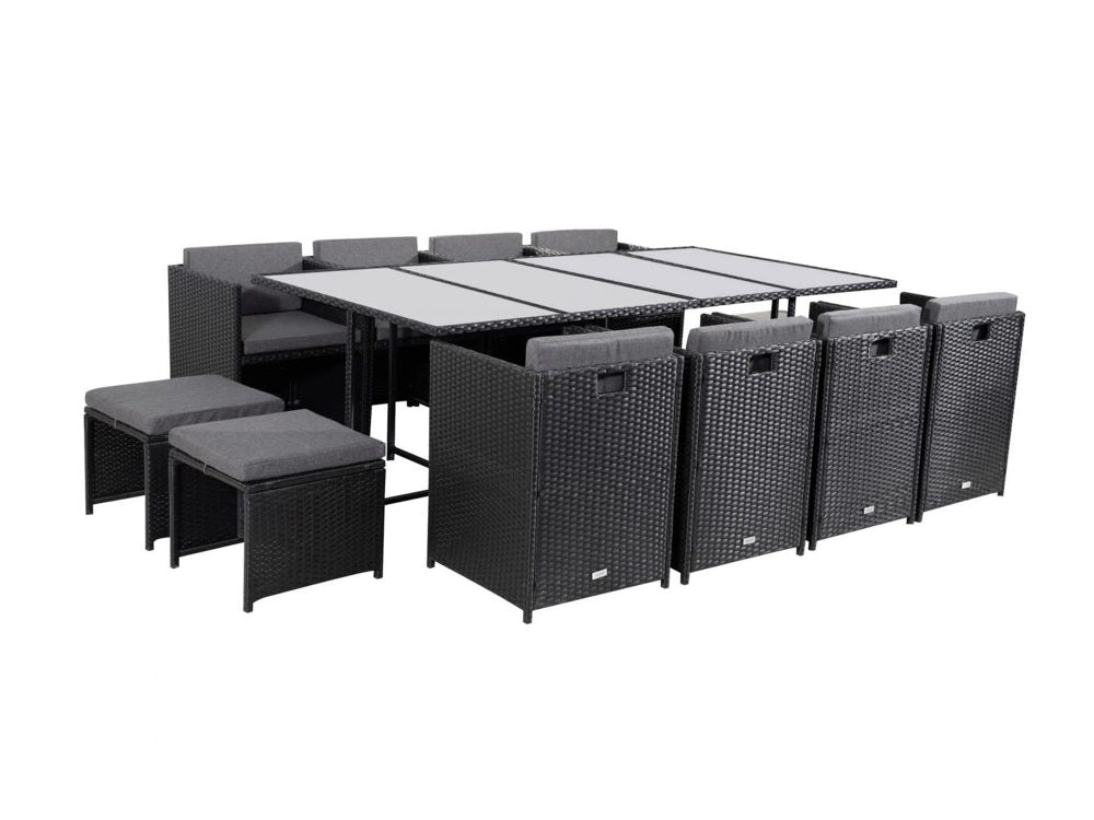 Bali 13PC  Outdoor Dining Set – Black
