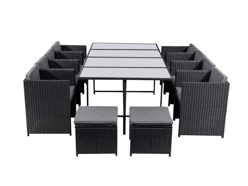 Bali 13PC  Outdoor Dining Set – Black