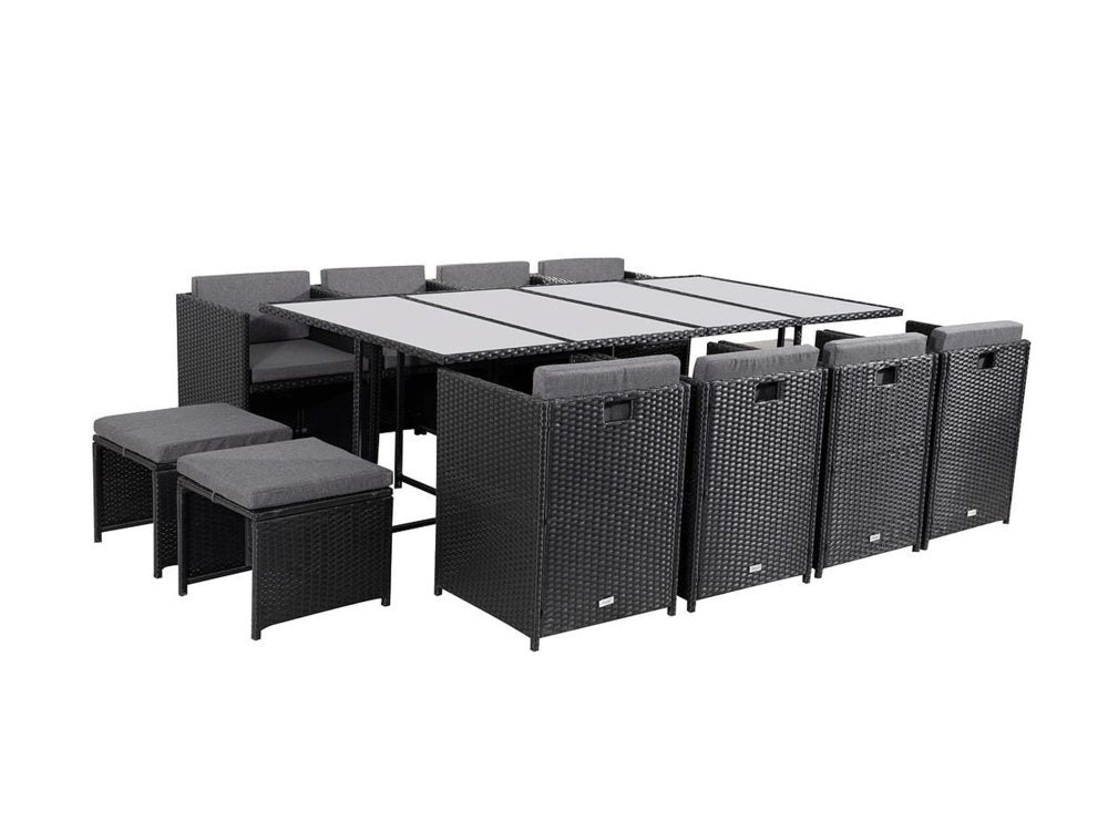 Bali 13PC  Outdoor Dining Set – Black