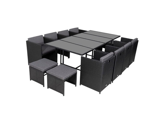 Bali 13PC  Outdoor Dining Set – Black