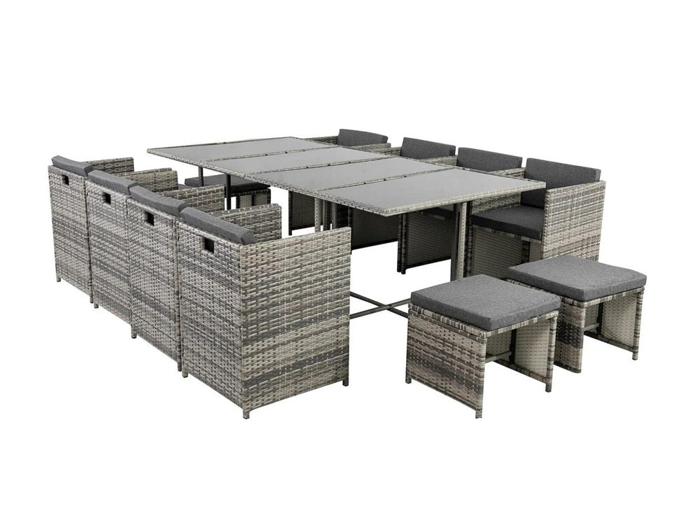 Bali 13PC  Outdoor Dining Set – Grey