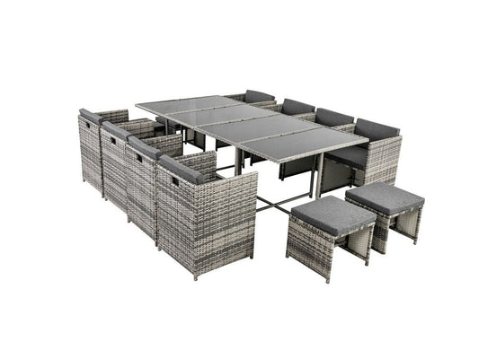 Bali 13PC  Outdoor Dining Set – Grey