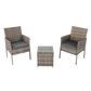 2 Seater PE Rattan Outdoor Furniture Chat Set- Mixed Grey