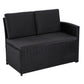 Ella 8-Seater Modular Outdoor Garden Lounge and Dining Set with Table and Stools in Black
