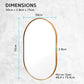 La Bella Gold Wall Mirror Oval Aluminum Frame Makeup Decor Bathroom Vanity 50 x 75cm