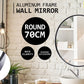 La Bella Black Wall Mirror Round Aluminum Frame Makeup Decor Bathroom Vanity 70cm