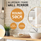 La Bella Gold Wall Mirror Round Aluminum Frame Makeup Decor Bathroom Vanity 50cm