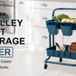 Kandoka 2 Tier Blue Trolley Cart Storage Utility Rack Organiser Swivel Kitchen