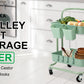 Kandoka 2 Tier Green Trolley Cart Storage Utility Rack Organiser Swivel Kitchen