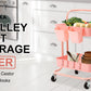 Kandoka 2 Tier Pink Trolley Cart Storage Utility Rack Organiser Swivel Kitchen