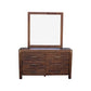 5 Pieces Bedroom Suite in Solid Wood Veneered Acacia Construction Timber Slat Queen Size Chocolate Colour Bed, Bedside Table , Tallboy & Dresser