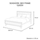 4 Pieces Bedroom Suite Queen Size Silver Brush in Acacia Wood Construction Bed, Bedside Table & Dresser