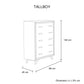 5 Pieces Bedroom Suite King Size Silver Brush in Acacia Wood Construction Bed, Bedside Table, Tallboy & Dresser