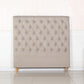 Bed Head Double Size French Provincial Headboard Upholsterd Fabric Beige