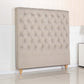 Bed Head Double Size French Provincial Headboard Upholsterd Fabric Beige