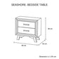 Bedside Table 2 drawer Night Stand with Solid Acacia Storage in Sliver Brush Colour