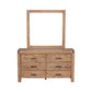 Dresser with 6 Storage Drawers in Solid Acacia & Veneer With Mirror in Oak Colour