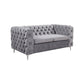 3+2+1 Seater Sofa Classic Button Tufted Lounge in Grey Velvet Fabric with Metal Legs