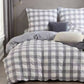 Rylee Grey Check Seersucker Quilt Cover Set - Queen Size