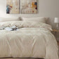Tufted Textured Jacquard Quilt Cover Set- Beige - Queen Size