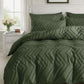 Tufted Boho Wave Jacquard Quilt Cover Set- Dark Green - Super King Size