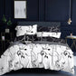 Tree Reversible King Size Bed Quilt/Duvet Cover Set Black