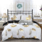 Reversible Design Queen Size Black Gold Duvet Quilt Cover Set