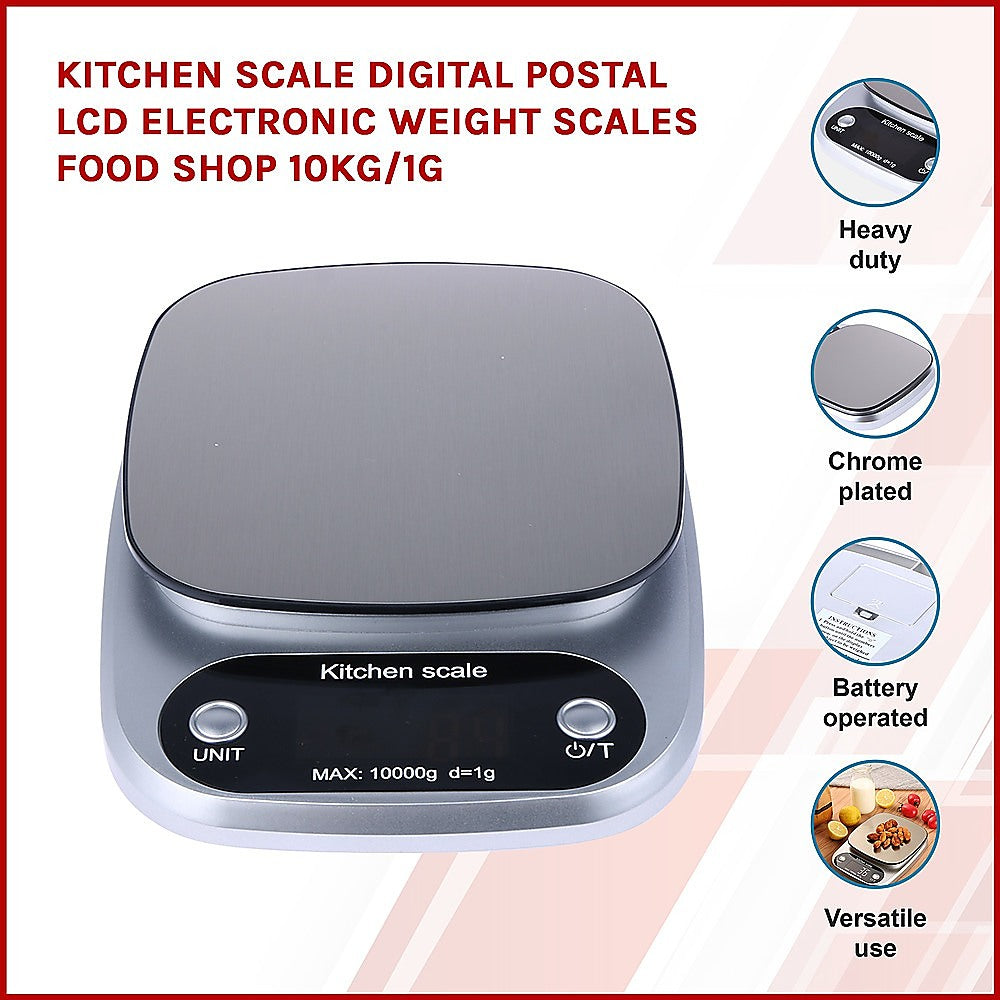 Digital Kitchen Scale LCD Electronic Postal Food Weight Scales 10kg/1g