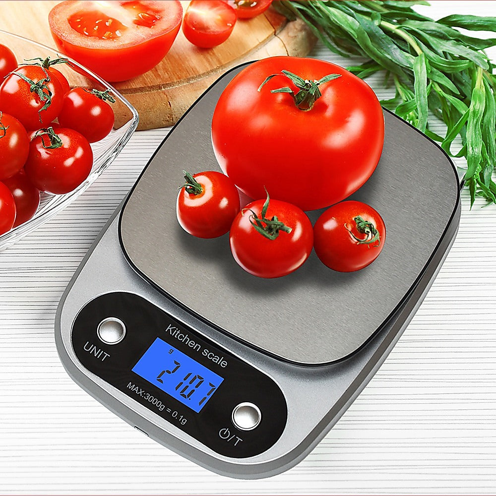 0.1g Digital Kitchen Scale 3kg Rechargeable High Precision Food