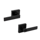 Door Handle Set Lever Key Lock Function Square Black