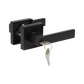 Door Handle Set Lever Key Lock Function Square Black