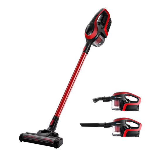 Devanti Cordless Stick Vacuum Cleaner - Black and Red