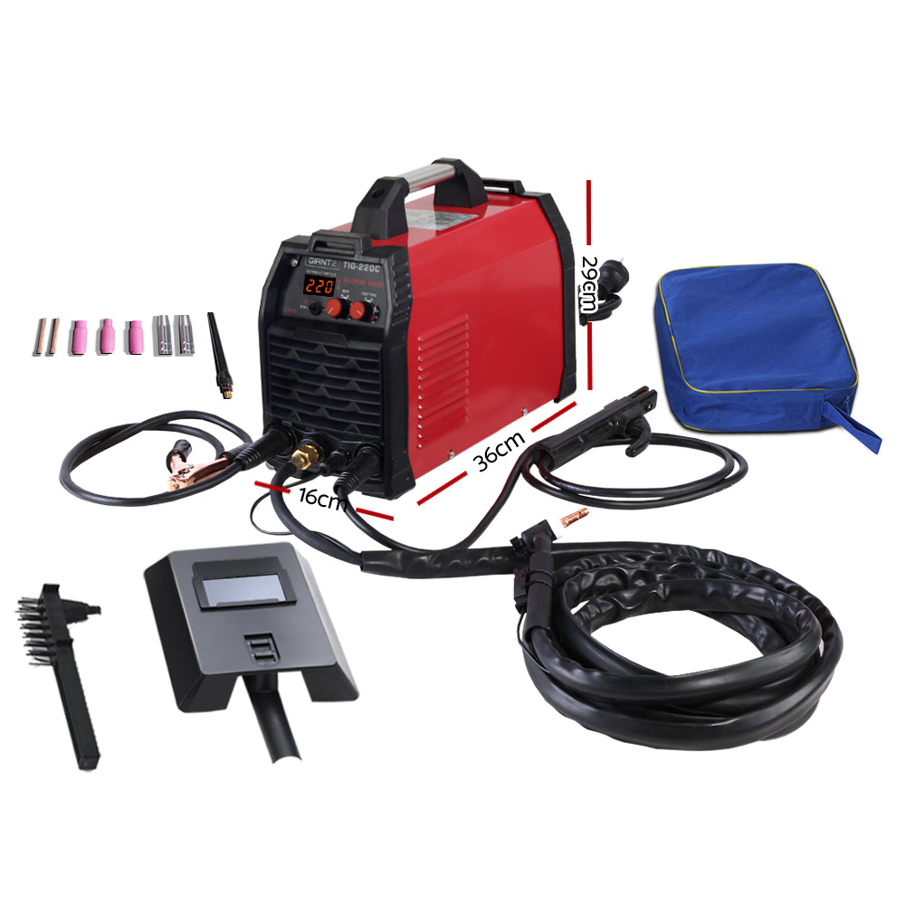 Giantz 220 Amp Inverter Welder TIG MMA ARC DC Gas Welding Machine Stick Portable