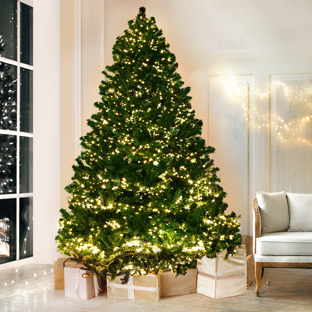 Jingle Jollys Christmas Tree 2.4M Xmas Tree with 3190 LED Lights Warm White