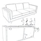 3 Seater Faux Sofa Brown Lounge Set for Living Room Couch with Wooden Frame